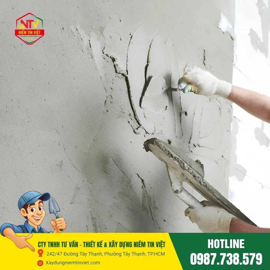 Xử lý vết nứt tường nhỏ