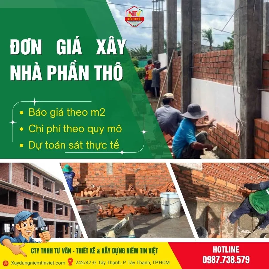Đơn giá xây nhà phần thô